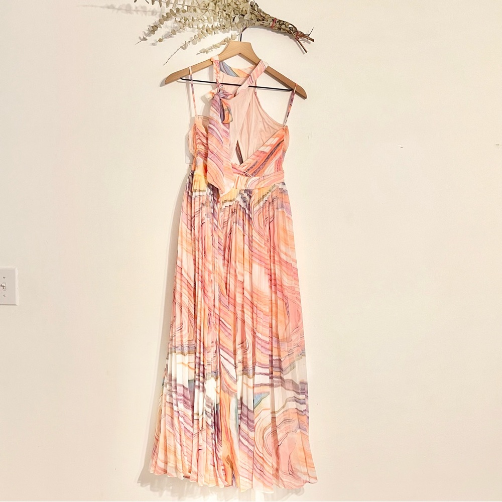 Rococo Sand Eira Marble Print Pleated Maxi Dress S NWT - Picture 8 of 16